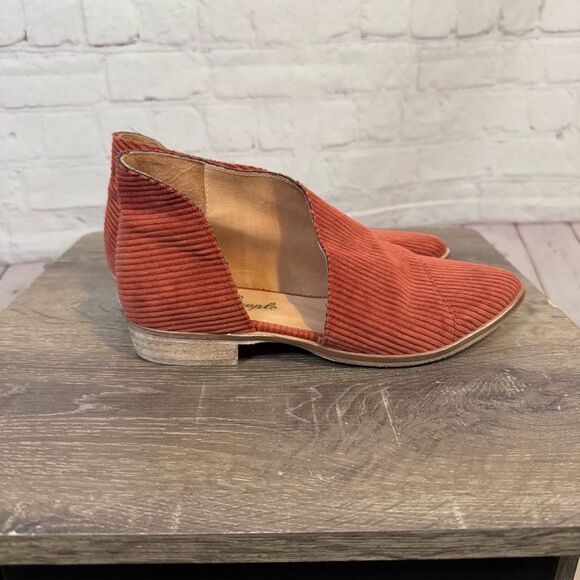 Free People Royale Rust Red Corduroy Booties size 37 - Picture 3 of 9